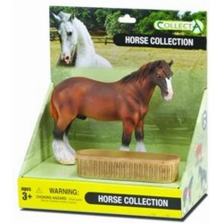 COLLECTA 89124 KOŃ RASY SHIRE ZE ŻŁOBEM W PREZENT.PUDEŁK - 1
